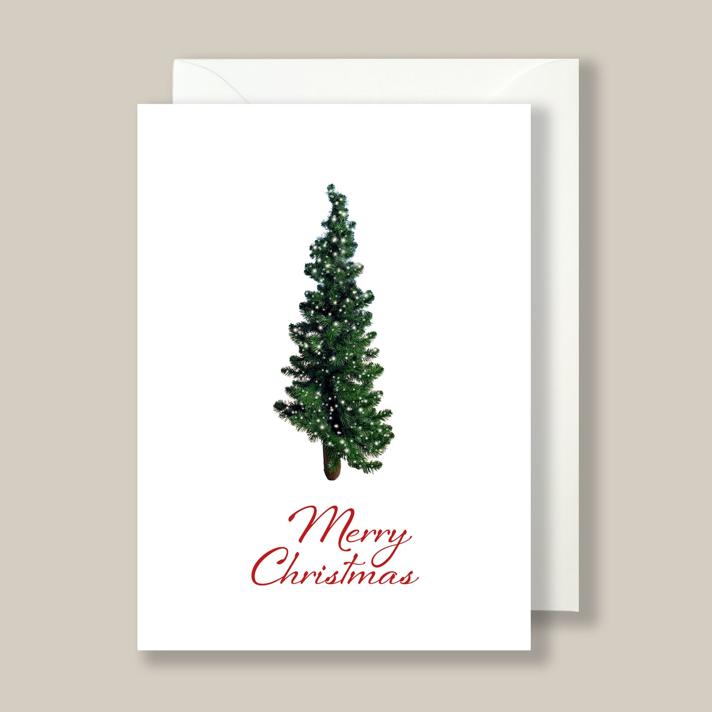 Christmas card tree and 'Merry Christmas'