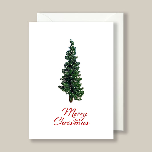 Christmas card tree and 'Merry Christmas'